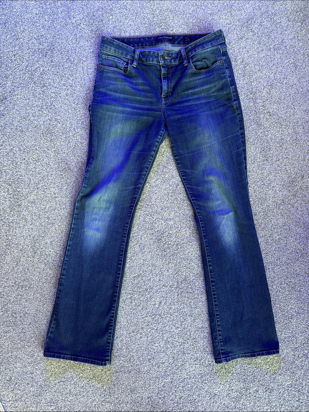 Women’s Lucky Brand Low Rise Boot Blue Stretch Denim Jeans
